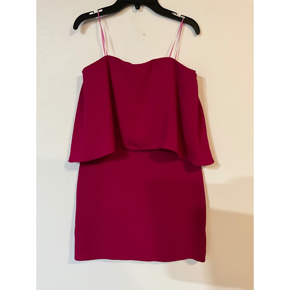 Amanda Uprichard Magenta Pink Popover Mini Dress Spaghetti Strap Size S